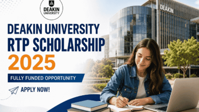 Deakin University RTP Scholarship 2025 fully funded scholarship in Australia