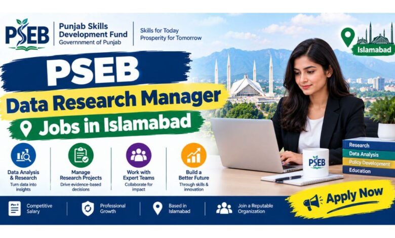 PSEB Data Research Manager Jobs in Islamabad